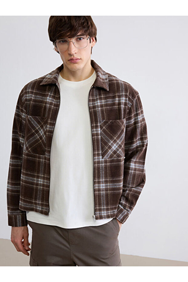 Comfortable Fit Plaid Men's Lumberjack Shirt Jacket