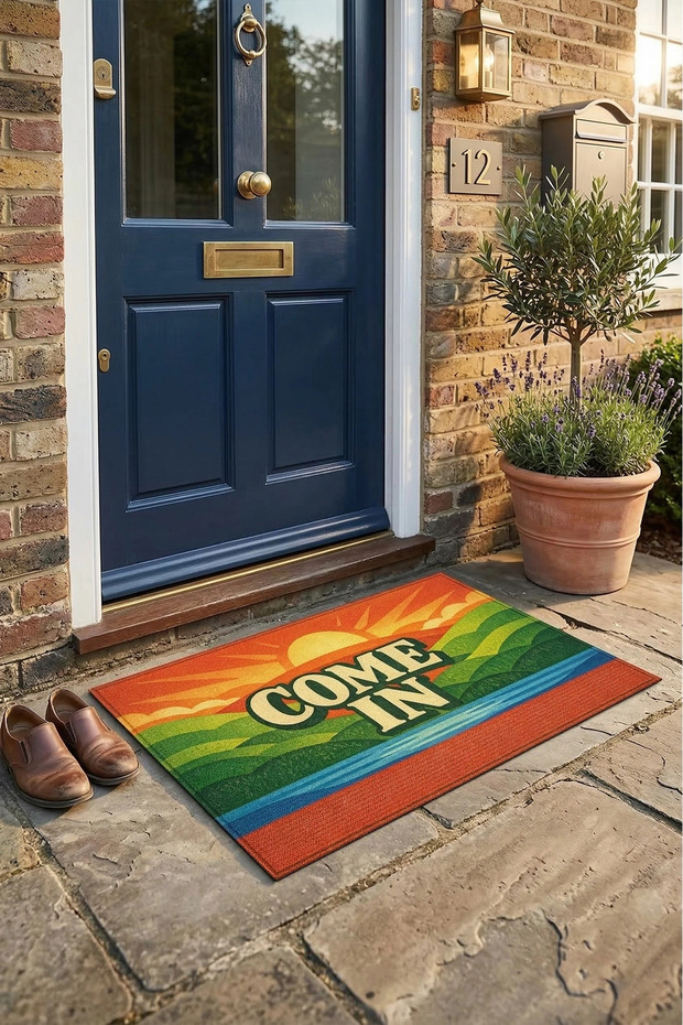 Retro Come in Written Sign Digital Print Pcs Home Office Workplace Outside Door Mat 45X70Cm
