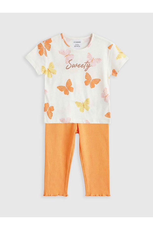 Vizyon New Season Butterfly Printed Girls' Leggings
