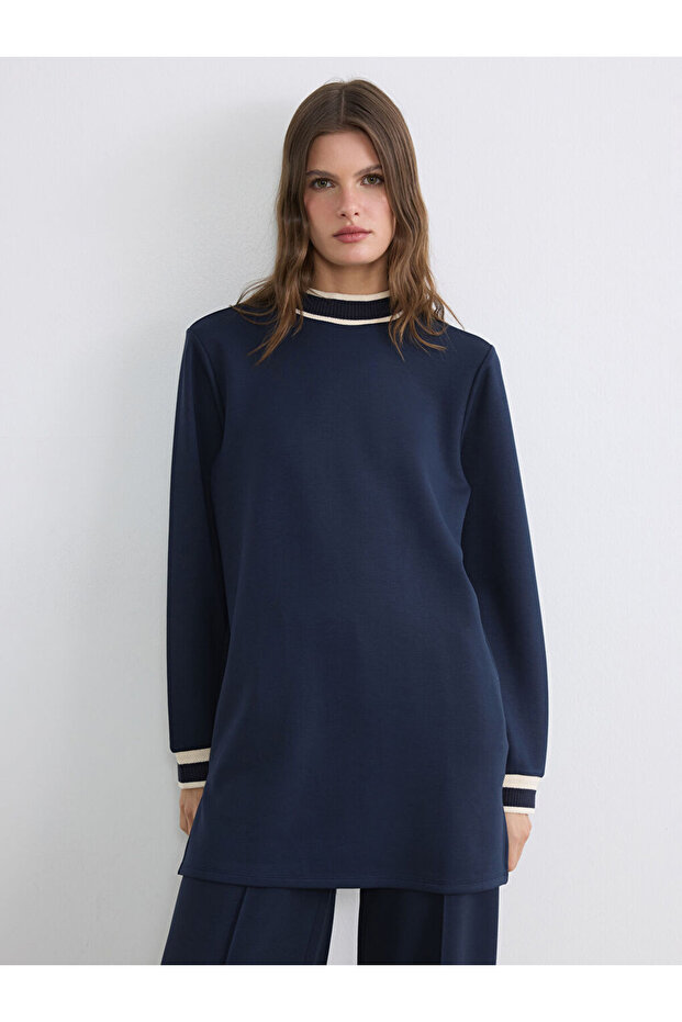 Mock Neck Soft Touch Women's Sweatshirt Tunic