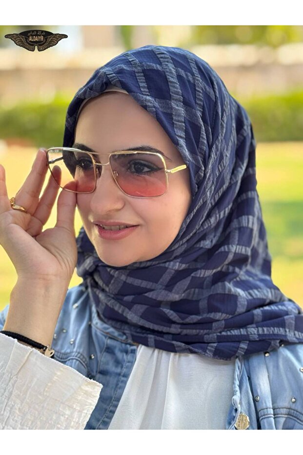 وشاح جاكارلي جاز 120×120 قطن بنمط ثانوي