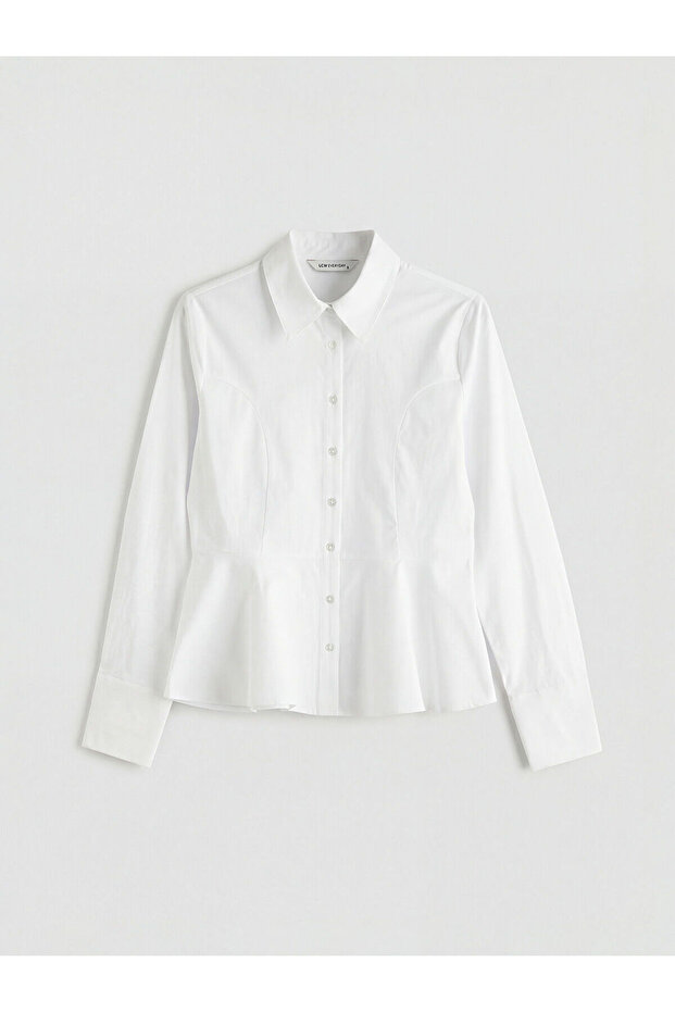 Lcw Everydaywhite Peplum Poplin Women's Shirt