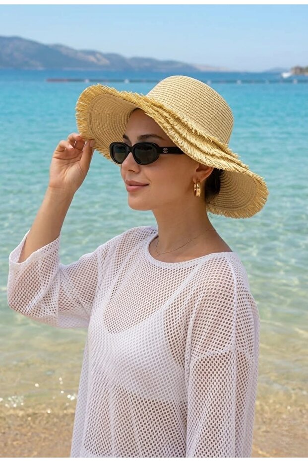 Aveline Fringe – Wide Brimmed Straw Women's Hat