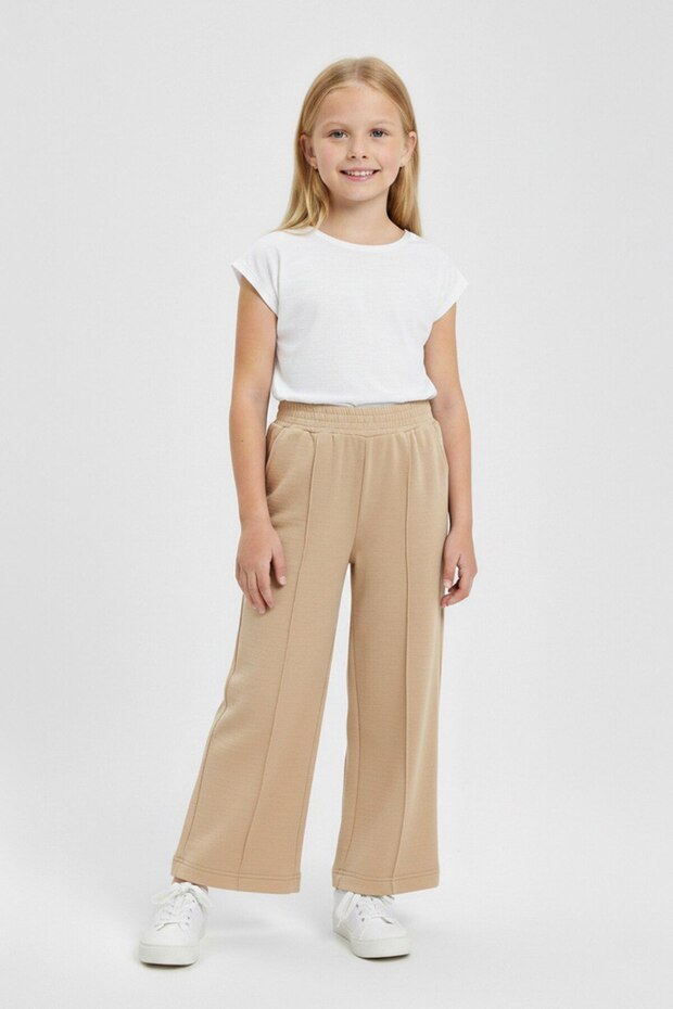 İsob Çimalı Wide Leg C Pocketed Elastic Waist Aerobin Fabric Trousers 3-8 Years 22602