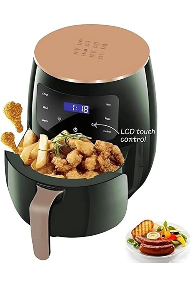 Air fryer pot 6L capacity& Digital Temperature Control-The smart fryer Ideal for Frying, Grilling