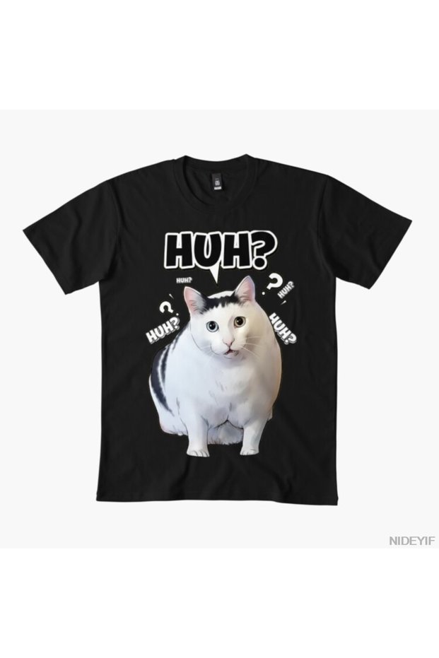 Huh Cat Meme by Joakozeta T-Shirt for Men Women 100% P Cotton U t Shirts Short Sleeve Top
