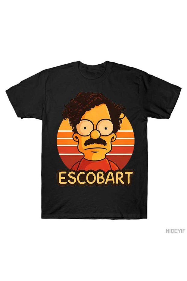Pablo Escobar Bart Simpson T-Shirt for Men Women 100% Cotton t Shirt Short Sleeve Top