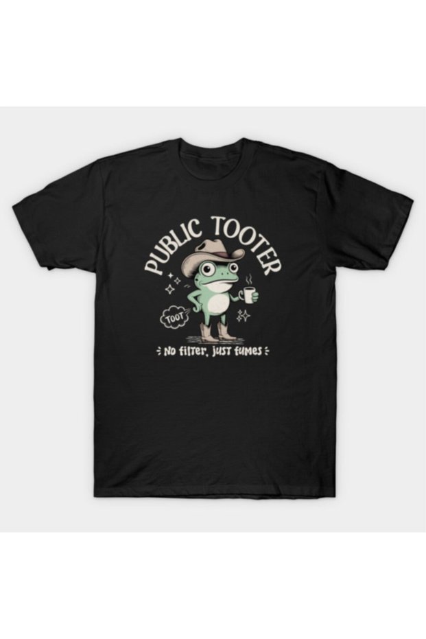 Public Tooter - Funny Frog Meme T-Shirt for Men Women 100% P Cotton U T-Shirts Short