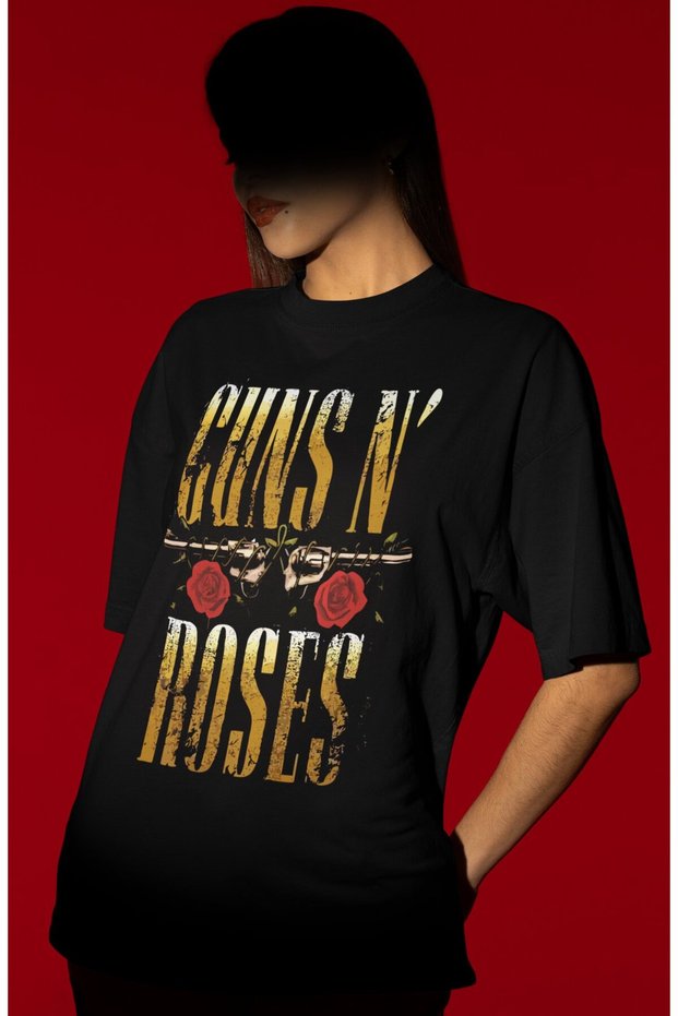 Design Guns'N Roses Rock Metal Music Band Printed Unisex Oversized T-Shirt