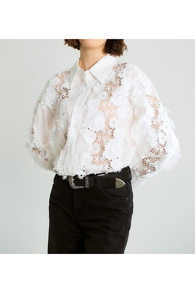 Floral Print Lace Li Linen Shirts