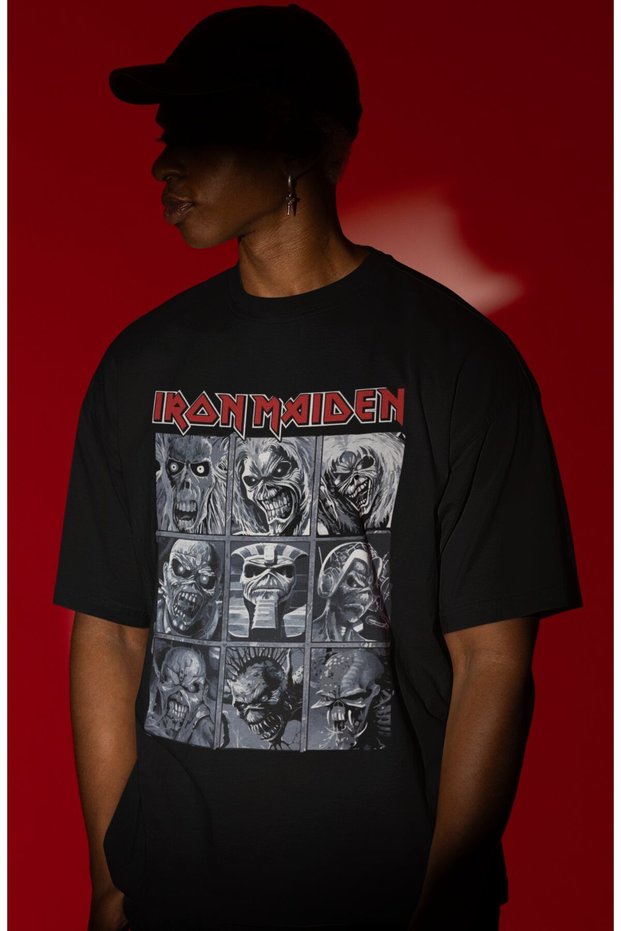 Design Iron Maiden Rock Metal Music Band Printed Unisex Oversized T-Shirt