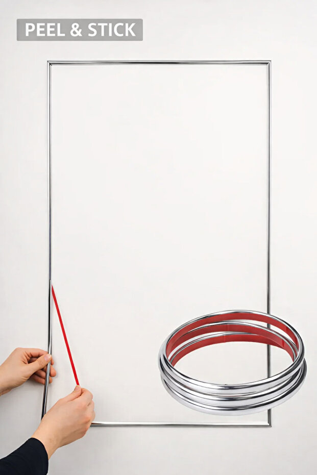 Silver Self Adhesive Wall, Furniture Edge Decorative Protection Strip 1 Piece 8Mmx2.8 Meters