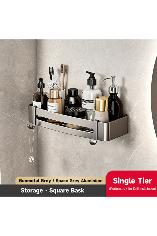 1PCS Bathroom storage rack A wall-mounted bathroom storage shelf that doesn't require drilling holes