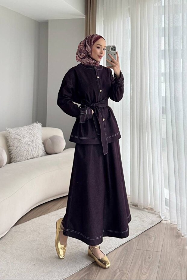 Hijab Denim Double Set