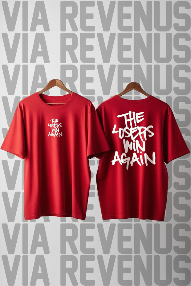 The Losers Win Again Printed Crew Neck Loose Fit 100% Cotton Unisex Tshirt