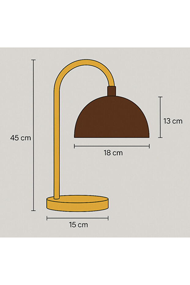 Mellow Arc Masa Metal Masa Lambası – E27 Duy – Ofis & Çalışma Masası Lambası - 4
