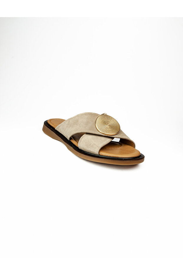 26660 Mink Suede Leather Women Slipper