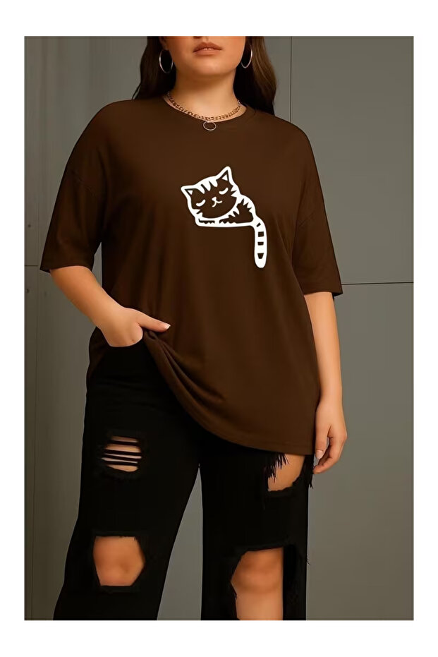 Unisex "Cat Without Sleep" B Printed T-Shirt -Modern Style