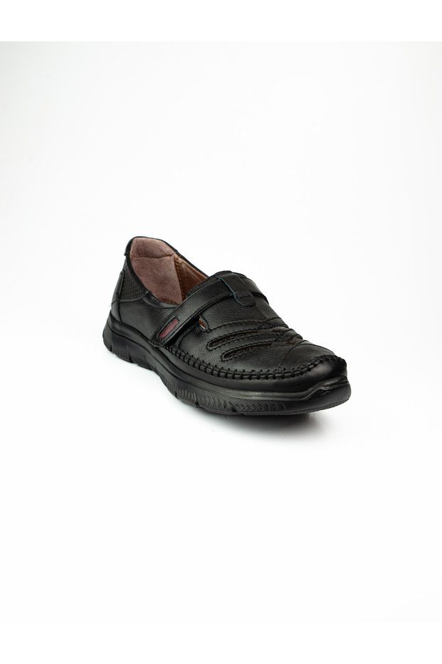 42666 Black Leather Daily Women's Shoes