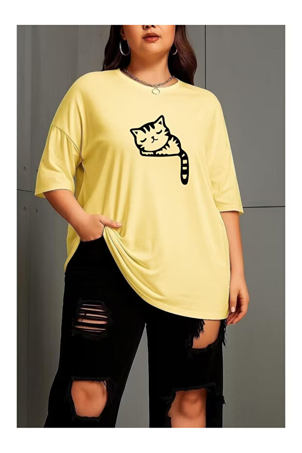 Unisex "Cat Without Sleep" B Printed T-Shirt -Modern Style