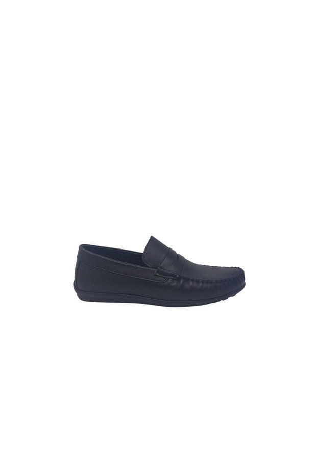 Modesa 185 Men's College Black Genuine Leather Loafers Shoes