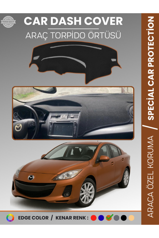 Mazda 3 (2009-2013) Dashboard Cover Panel Rug Si Protection Dashboard Protection Vehicle Specific Non-Slip Easy Installation