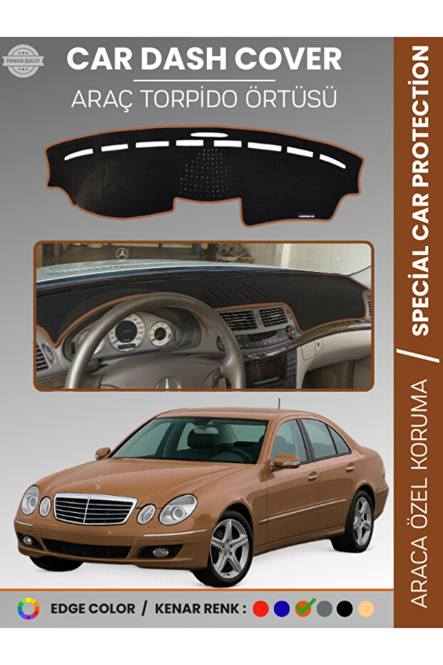 غطاء لوحة القيادة لسيارات مرسيدس E200 / E220 / E240 / E270 W211 (2002-2009) عالي الجودة لحماية لوحة القيادة