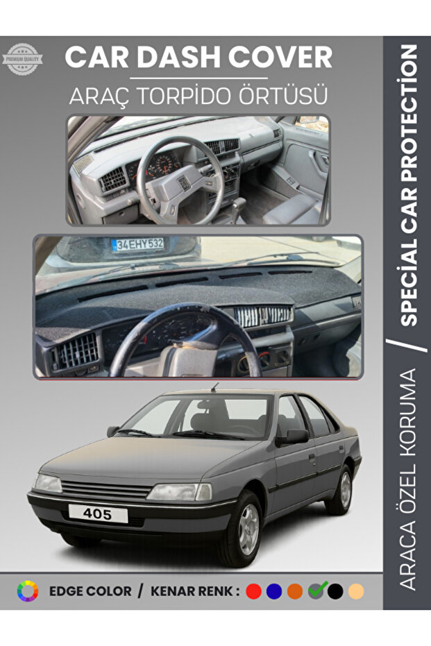 Peugeot 405 (1987-1992) Dashboard Cover Front Panel Protection Full Fit Uv Protection Non-Slip Easy Fitting