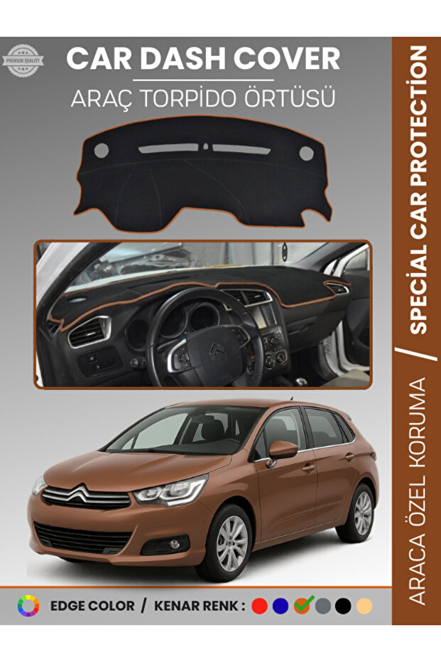 Citroen C4 (2005-2020) Dashboard Cover Front Chest Dashboard Protection Perfect Fit Prevents Cracking Easy Installation