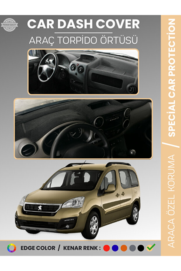 Peugeot Partner Tepee (2008-2018) Covered Dashboard Cover Front Chest Protection Full Fit