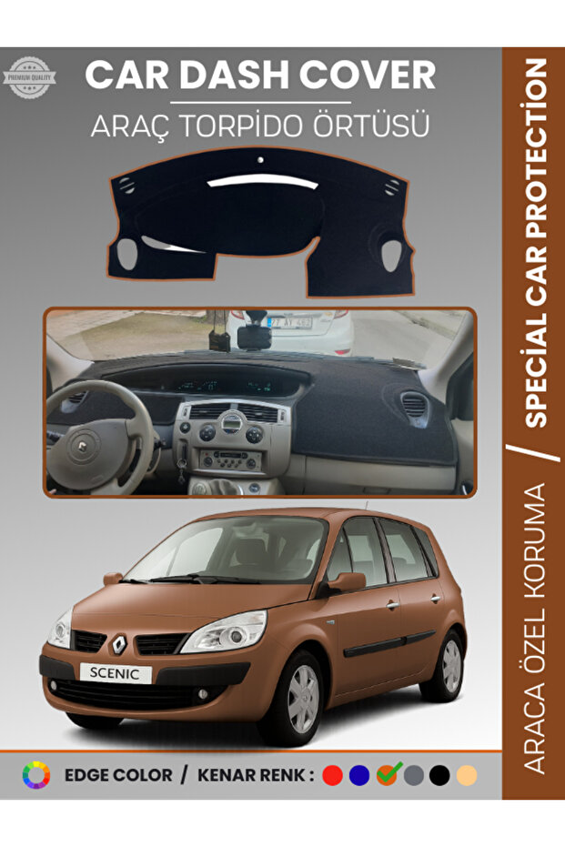 Renault Scenic 2 (2003-2009) Dashboard Cover Front Chest Protection Dashboard Protection Full Fit Prevents Cracking