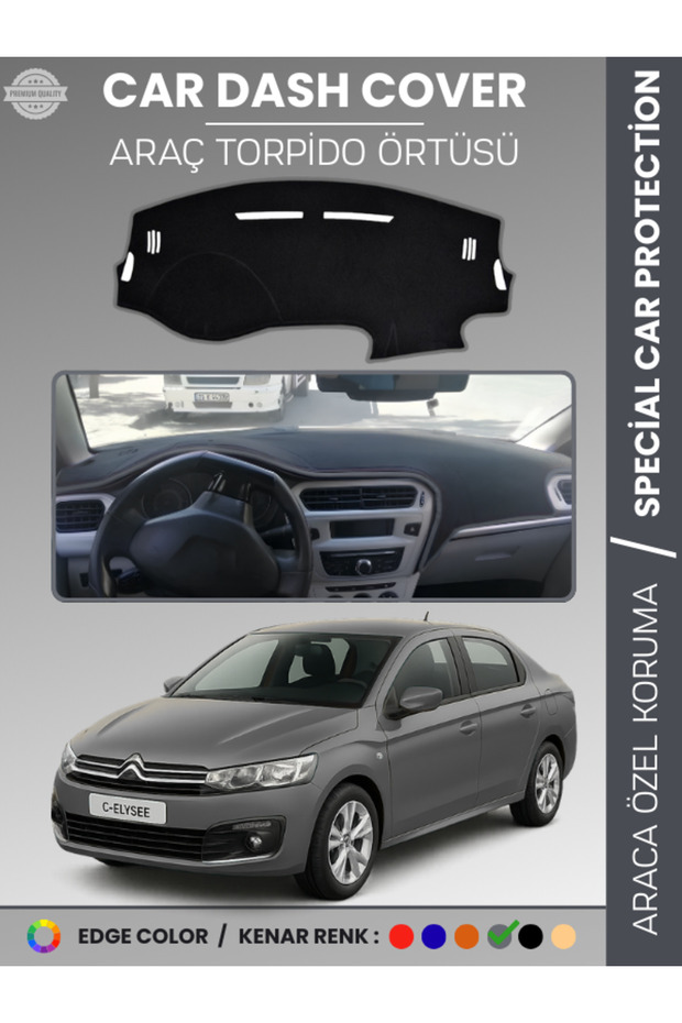 Citroen C-Elysee (2012-2021) Dashboard Cover Front Chest Dashboard Protection Perfect Fit Easy Installation