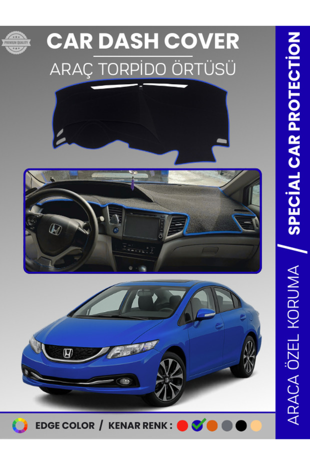 Honda Civic Fb7 (2011-2015) Dashboard Cover Dashboard Protection Perfect Fit Prevents Cracking Easy Installation