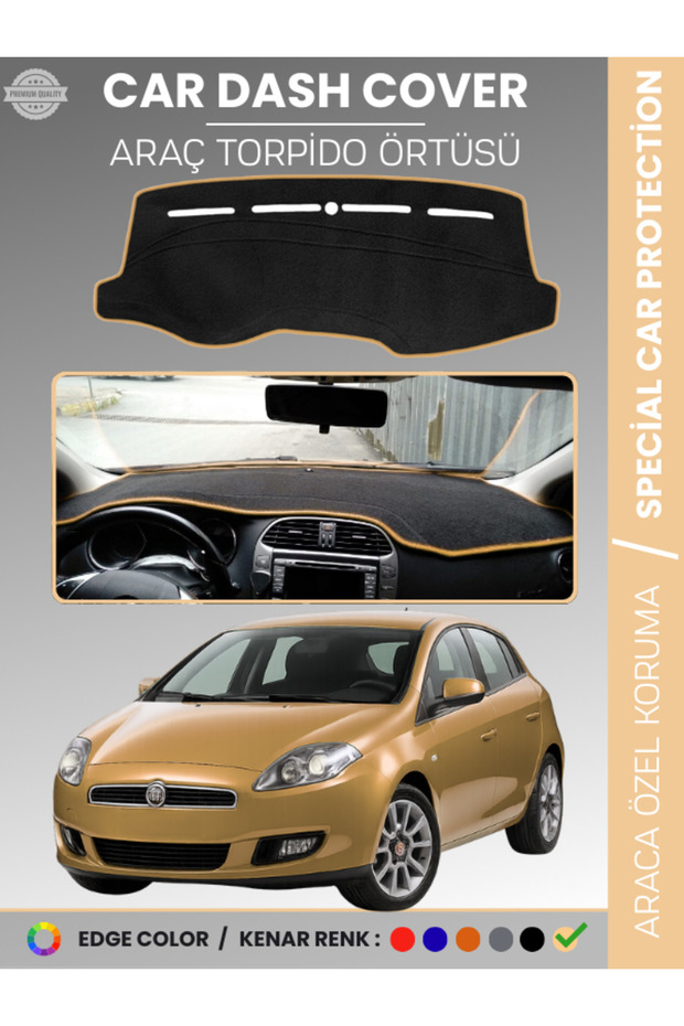 Fiat Bravo (2007-2014) Dashboard Cover Front Chest Dashboard Protection Perfect Fit Prevents Cracking Easy Installation