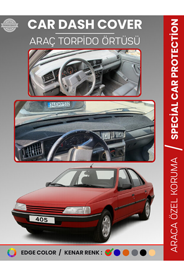 Peugeot 405 (1987-1992) Dashboard Cover Front Panel Protection Full Fit Uv Protection Non-Slip Easy Fitting