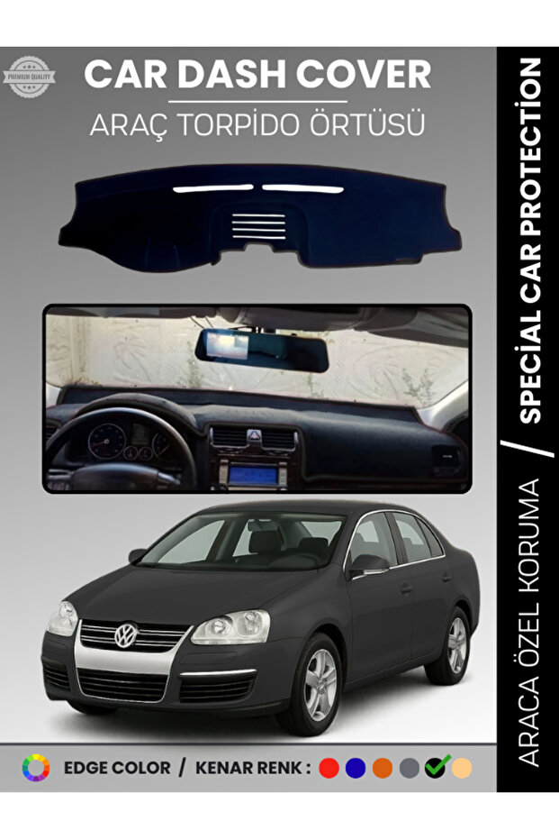 Volkswagen Jetta (2007-2011) Dashboard Cover Front Chest Protection Dashboard Protection Perfect Fit Prevents Cracking