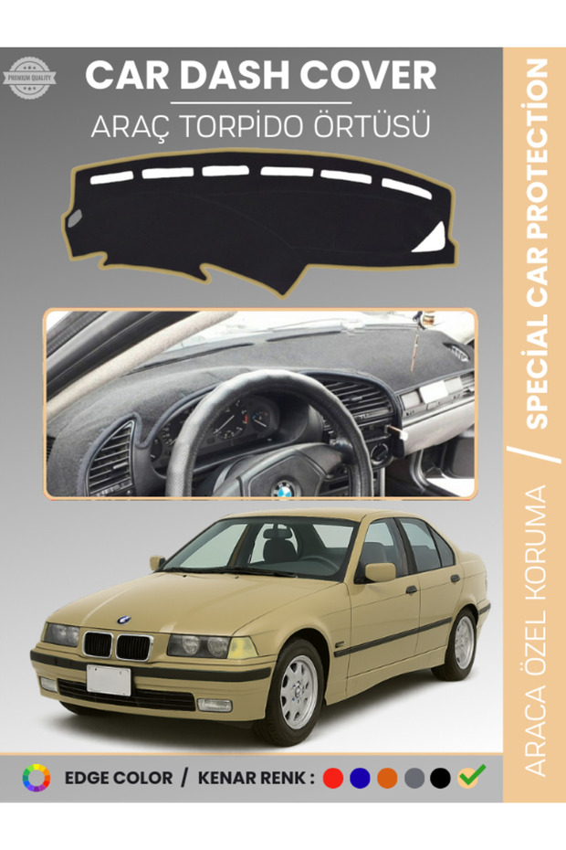 غطاء توربيدو لسيارة BMW E36 (1990-2000) لحماية الصدر الأمامي وحماية التوربيدو، خاص بالمركبة مانع للانزلاق سهل التركيب