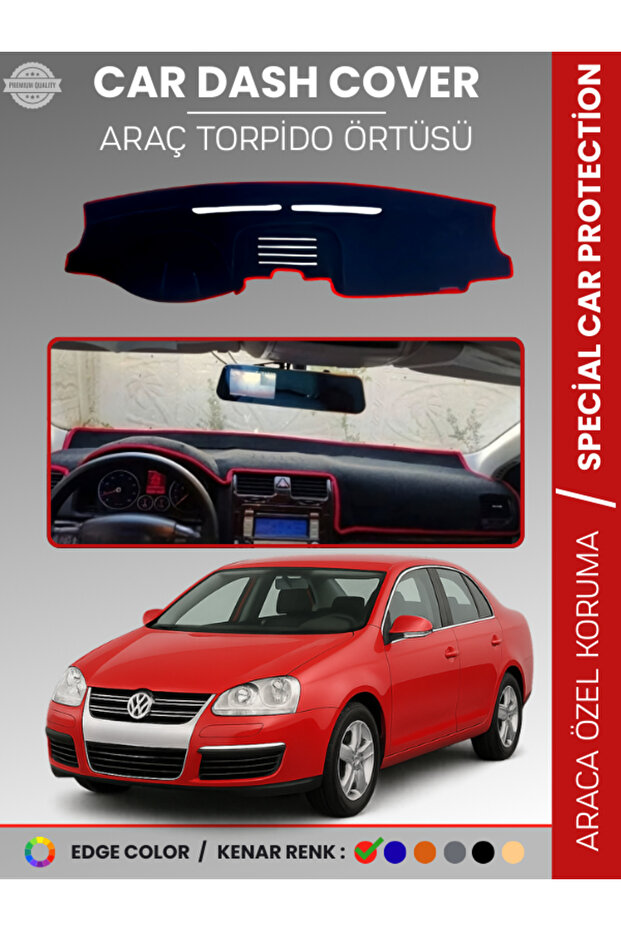 Volkswagen Jetta (2007-2011) Dashboard Cover Front Chest Protection Dashboard Protection Perfect Fit Prevents Cracking