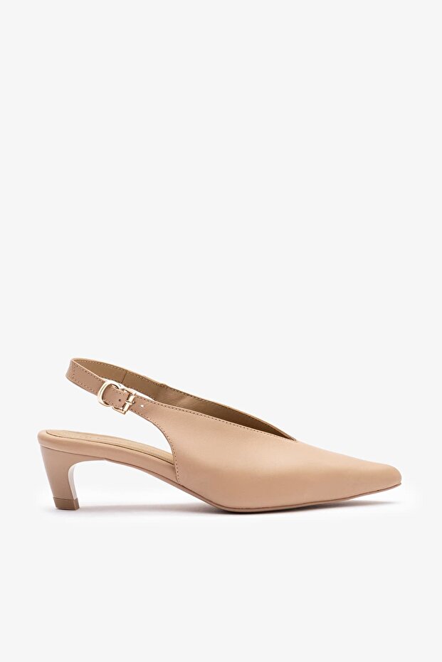 Evan Nude Leather Women Heeled Shoes