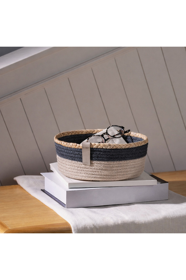 Wicker Basket Organizer Handmade Decorative Organizer Basket Bathroom Living Room Basket 20X10 cm