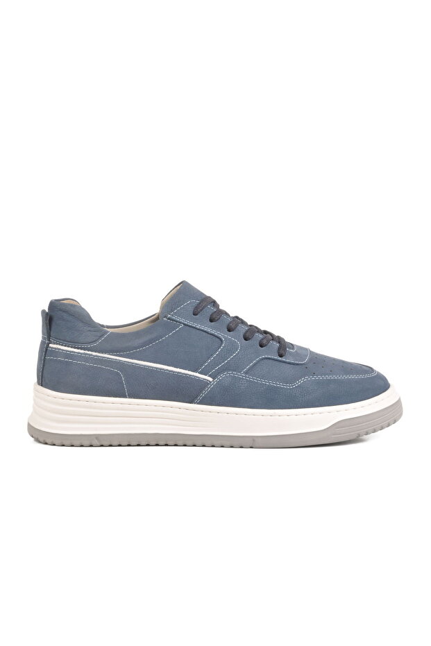 Blue Nubuck Genuine Leather Men's Casual Shoes