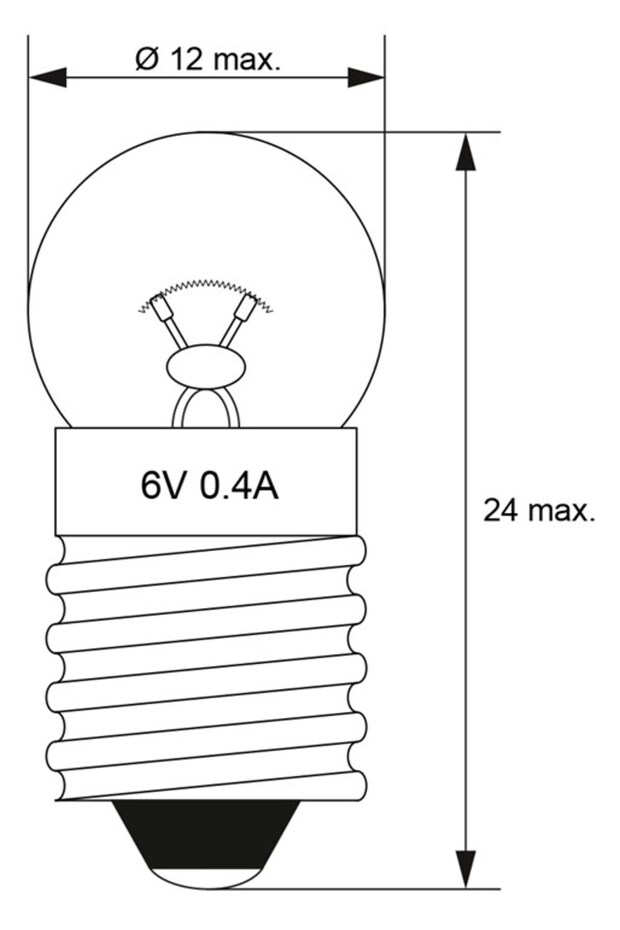 Bec E10 6V 0.4A glob Goobay - 2