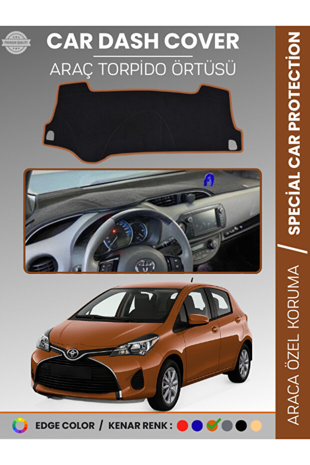 Toyota Yaris (2014-2019) Dashboard Cover Front Panel Protection Full Fit Prevents Cracking