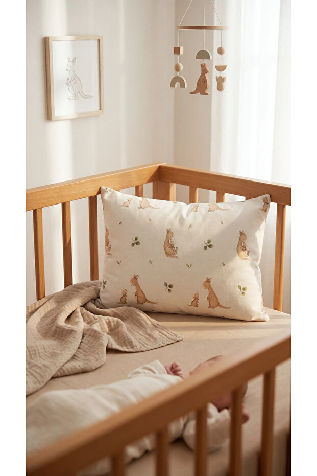Cute Kangaroo 100% Organic Cotton Baby Pillowcase 35X45Cm 2 Pieces