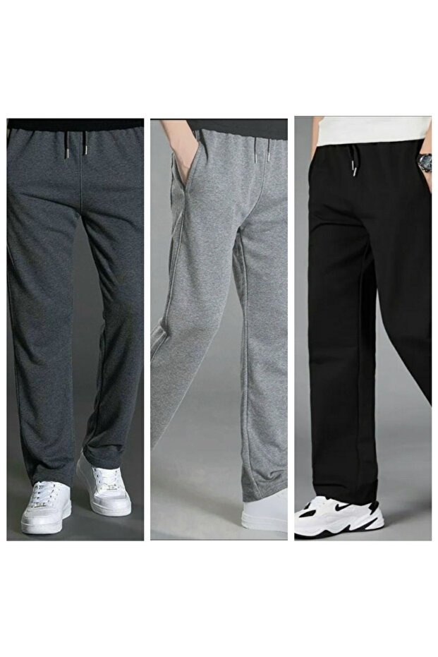 3-Piece Men's Pants with Relaxed Cut and Comfortable Waist (Regenerated Fabric)