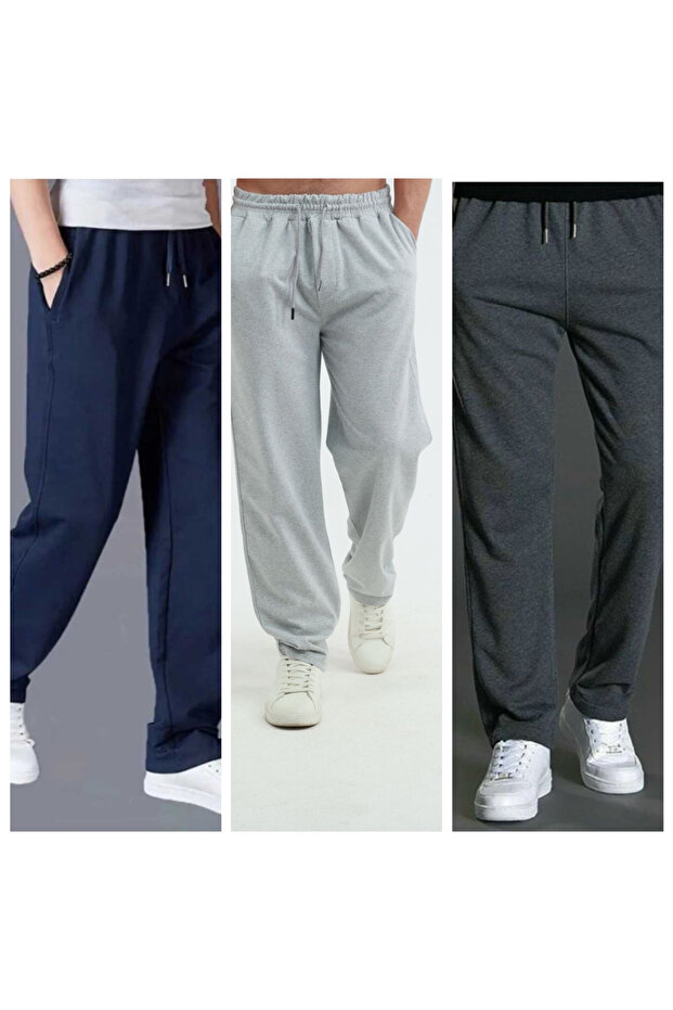 3-Piece Men's Pants with Relaxed Cut and Comfortable Waist (Regenerated Fabric)