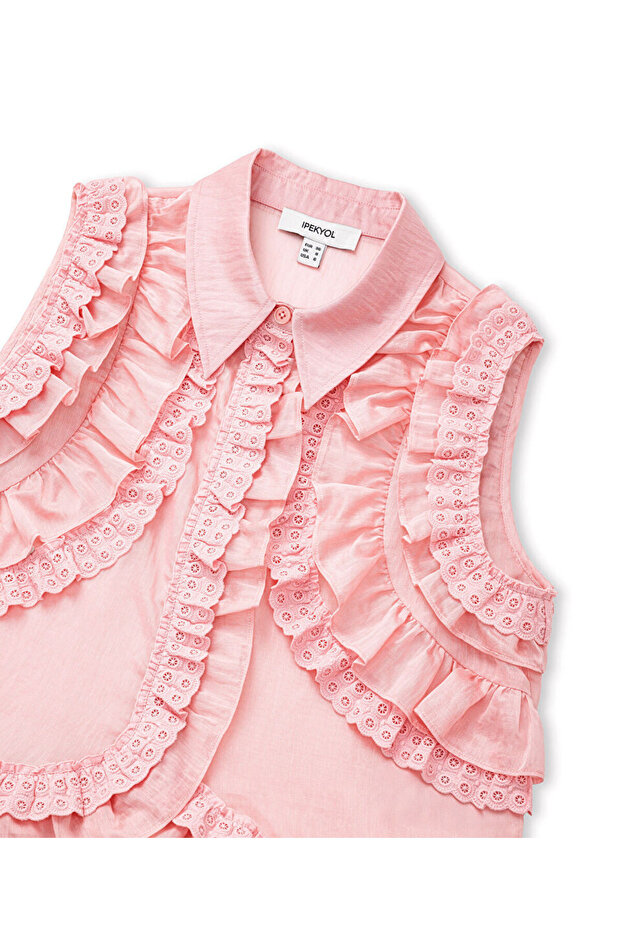 Fırfır şeritli bluz - 4