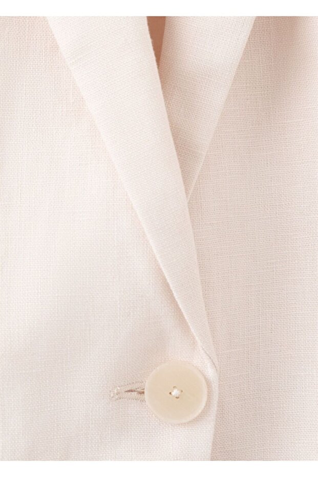 Keten blazer ceket - 5