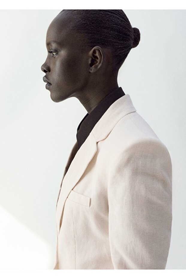 Keten blazer ceket - 6