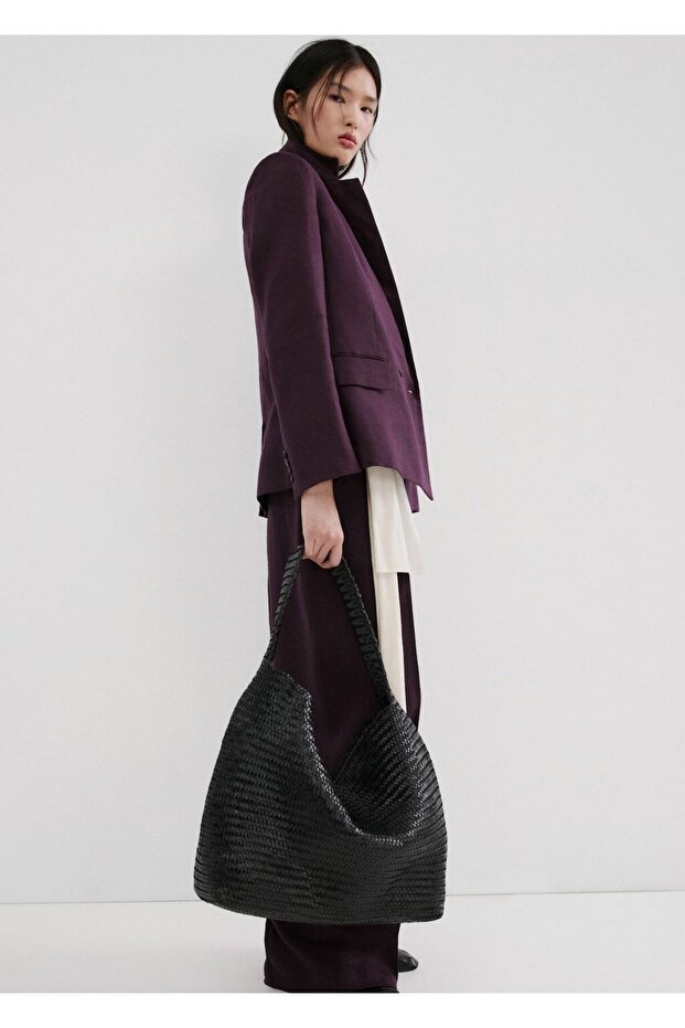 Keten blazer ceket - 7